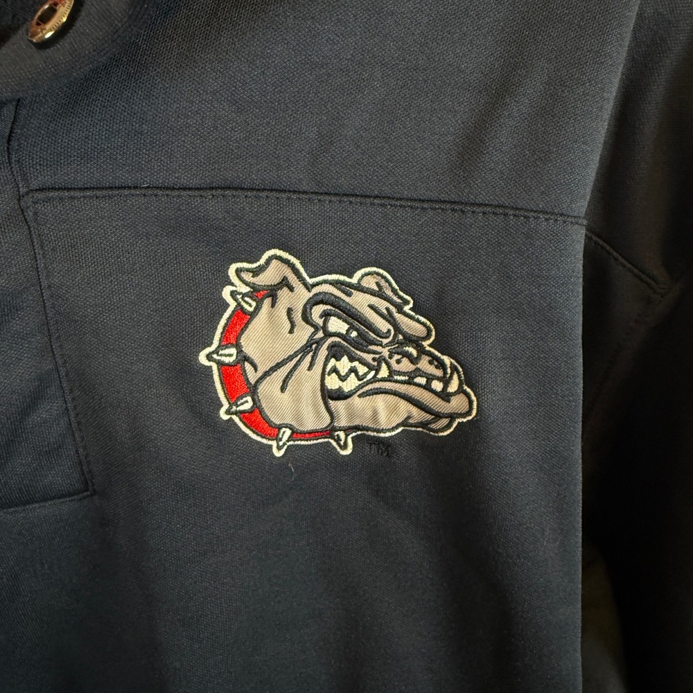 Colosseum Gonzaga Bulldogs Mens XXL Navy Quarter Snap Pullover Fleece Pockets‎